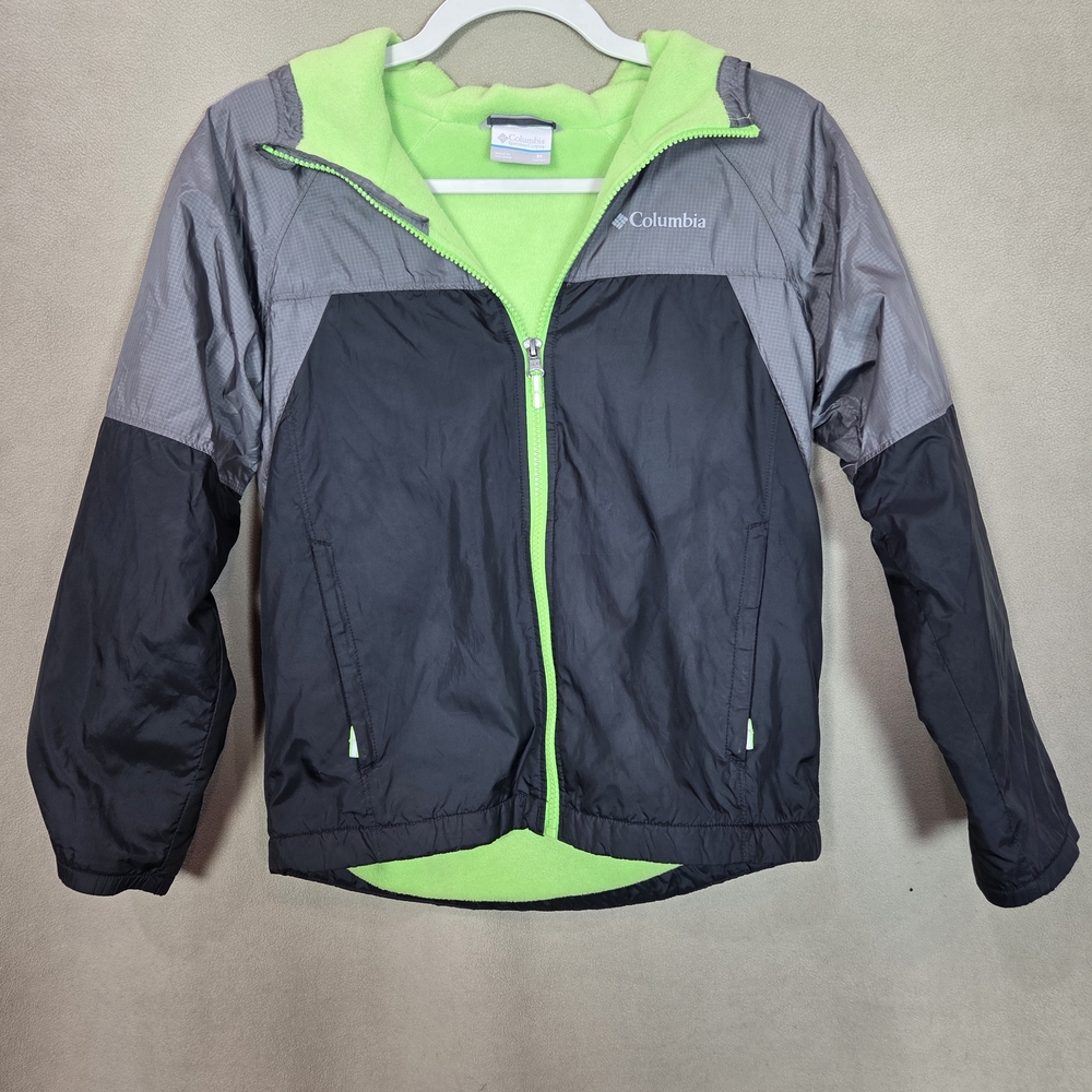 Kids Columbia 10/12 Black and Green Jacket Gorpcore Hiking Outdoor Camping‎